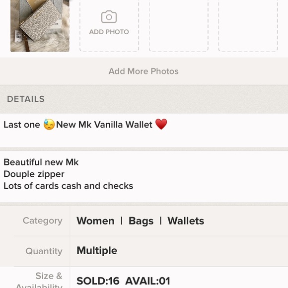 Last one ‼️New Mk Vanilla Wallet ♥️ - Picture 6 of 6